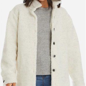 Karen Kane - Womens Faux Sherpa Lightweight Shirt Jacket